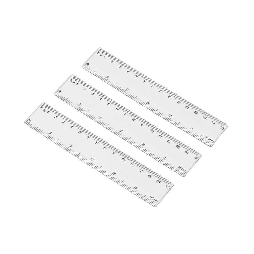 

15cm Transparent Plastic Promotional Ruler with Logo - Ideal for Students Dual Scale Flat Pocket