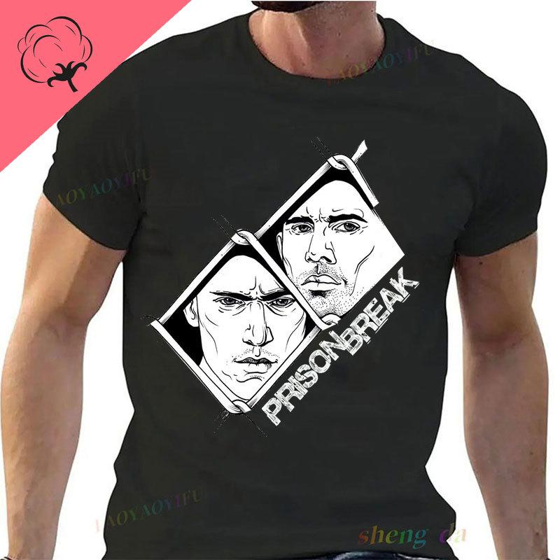 Camisetas Prison Break Tv Series Vintage T Shirt Michael Scofield Class Y2k Clothes Streetwear Printed TShirt Camisa Cottontop S