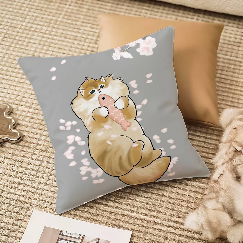 Luxury Cute Mofusand Cat Pillow Case Anti-Dustmite Invisible Zipper Sofa Bed