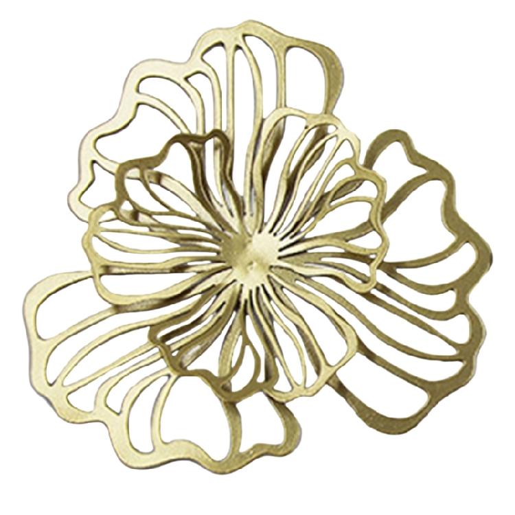 Langlebige Metall-Wandaufhängung, Mehrfarbiges Metallschild mit zweilagigen Blumen für Innendekorationen, Mehrfarbig, Doppellagig