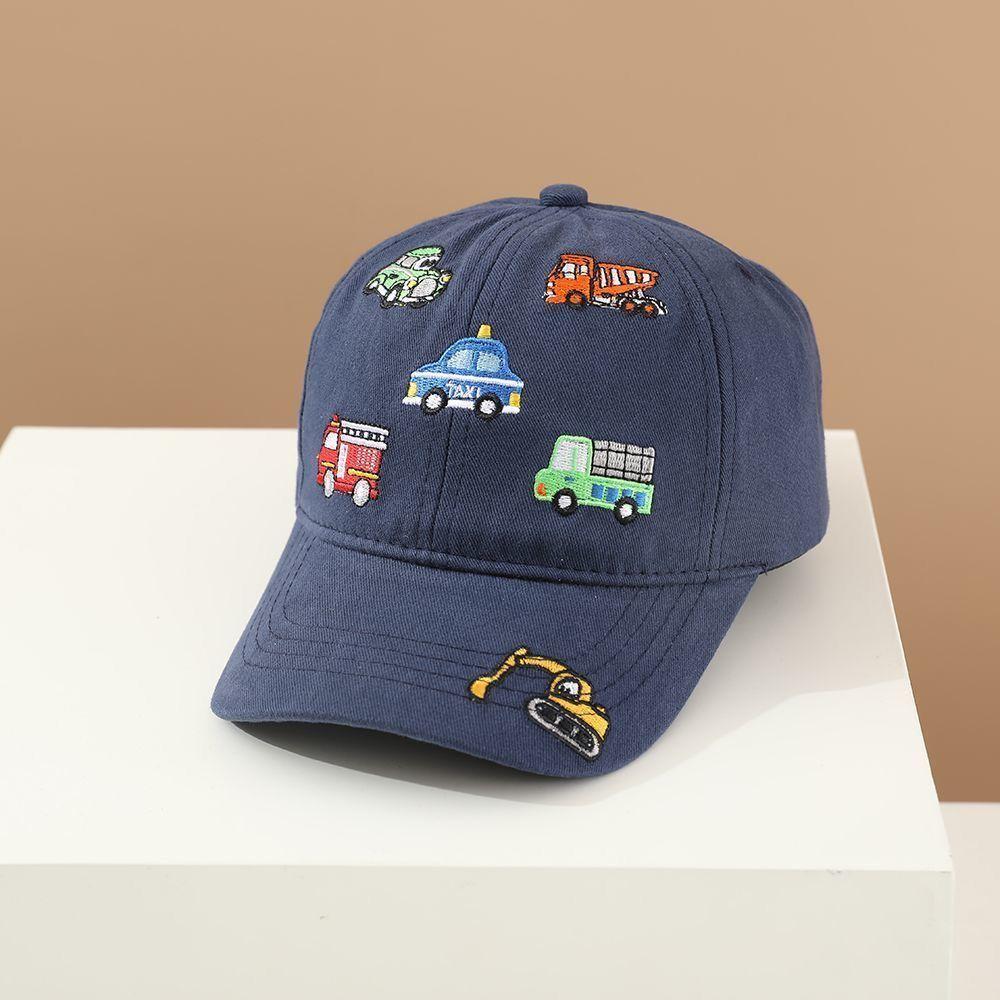 Excavator-themed Baseball Cap for Children - Cartoon Excavator Embroidered Baseball Cap, Fedora Hat, Sun Protection Hat