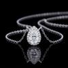 Factory  S925 Silver Water Drop Moissanite Pendant Necklace Special Pear Cut GRA Moissanite Necklace for Women Gift
