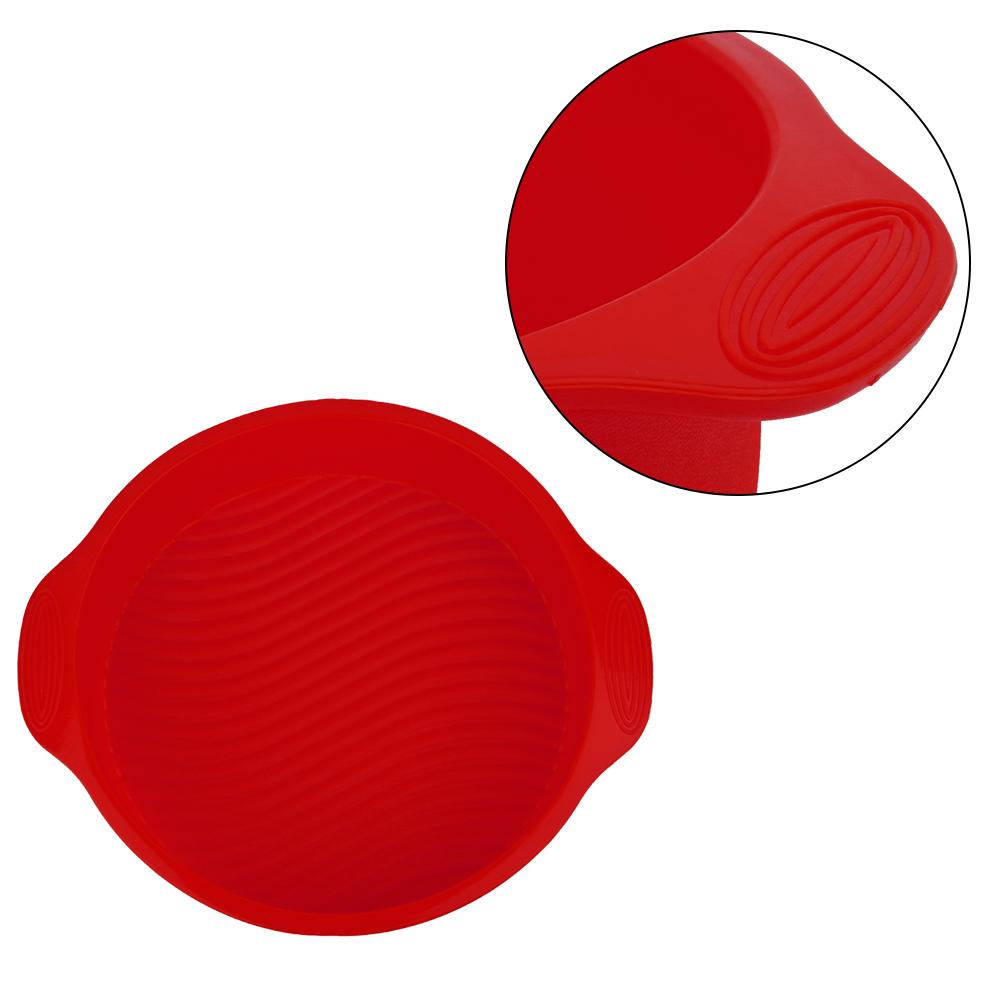 11.42inch Round Shape 3D Silicone Baking Cake Mold DIY Baking Cake Pan Tray(Red)