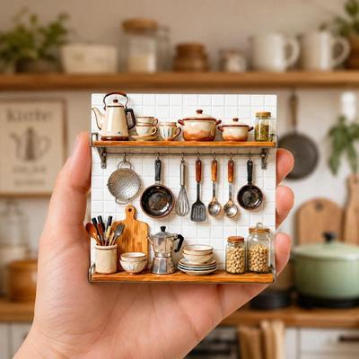 Piccoli Ornamenti da Cucina Retrò in Resina Magneti da Frigorifero 3D Decorativi Carini per Frigorifero Lavagna Decorazioni per la Casa Souvenir