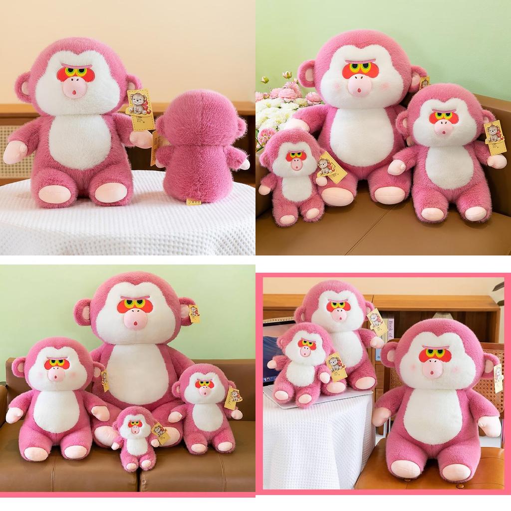 Adorable Pink Gorilla Plush Toy For Kids And Girls With Soft Short Plush Fabric