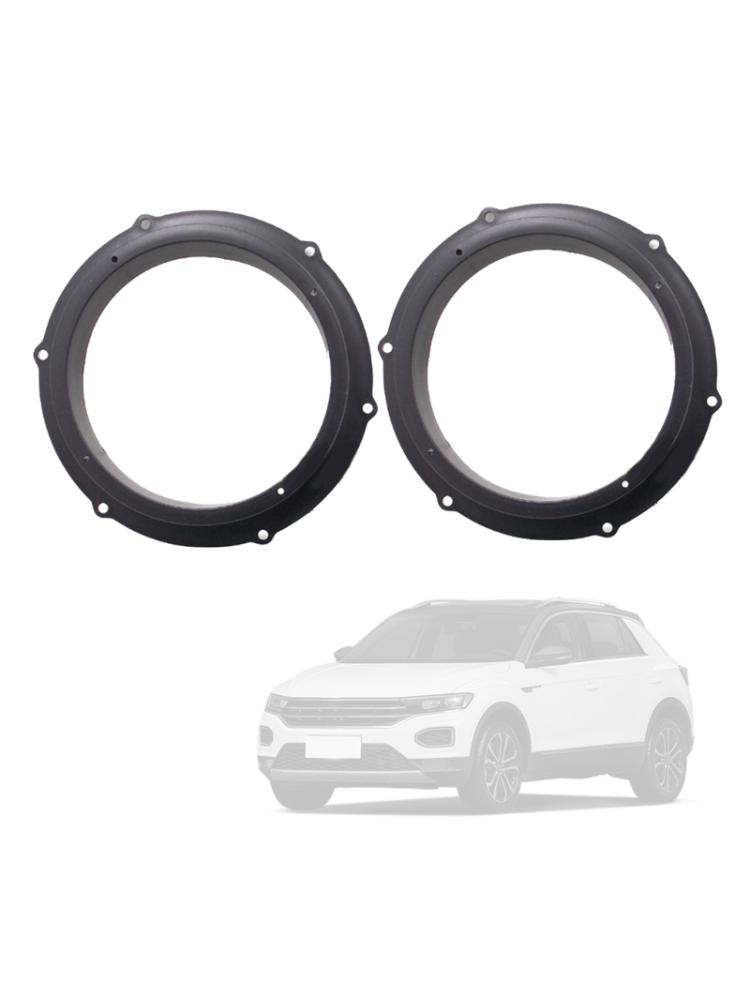 2 buc. Inele adaptoare pentru montaj difuzor auto de 6,5 inci negru, potrivite pentru Magotan-Skoda distanțier pentru difuzor audio stereo auto