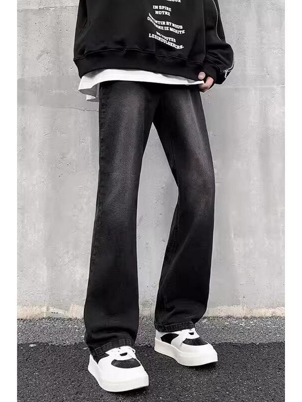 

Мужские модные свободные прямые расклешенные джинсы — стильный американский уличный стиль для весны и осени XXL темно-серого