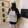 Schoolbag Down backpack Women's new cotton bag Fashion pleated cloud bag Commuter travel Large capacity backpack