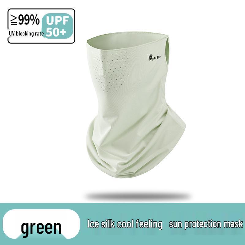 Women's Ice Silk Sun Protection Face Veil: Breathable, Anti-UV, Ear-Hanging Mask & Neck Guard for Cycling