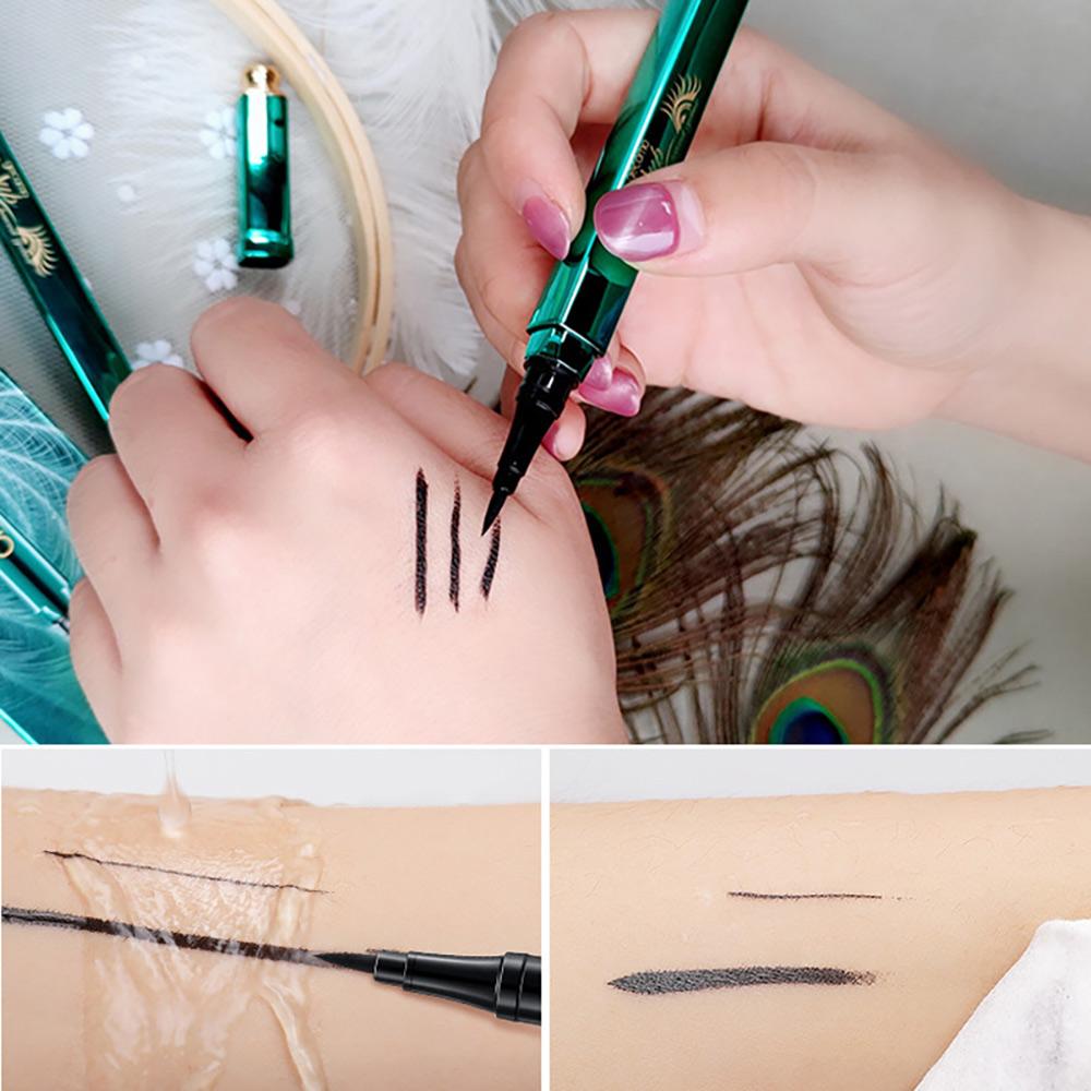 GECOMO Peacock Eyeliner Pen Quick-drying Waterproof and Sweat-proof Long-lasting Beginner-friendly Makeup Eyeliner