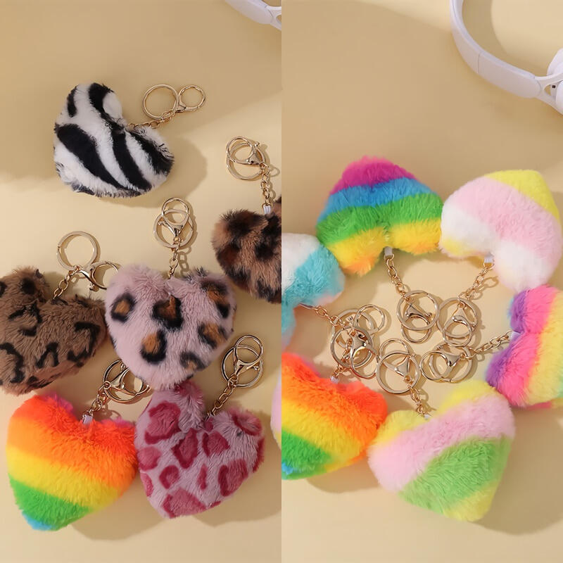 Color Heart Hopi Drop Bag Holder Hook Keychain Rainbow 5