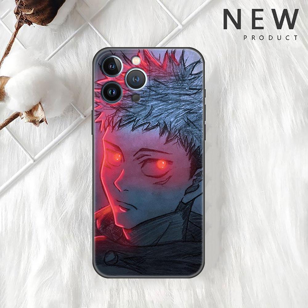 

Чехол Funda для Apple iPhone 14 11 13 7 12 Pro 7 XR XS Max 8 Plus 6 14Pro 13Mini черный мягкий чехол для телефона Jujutsu Kaisen iPhone 6 6S
