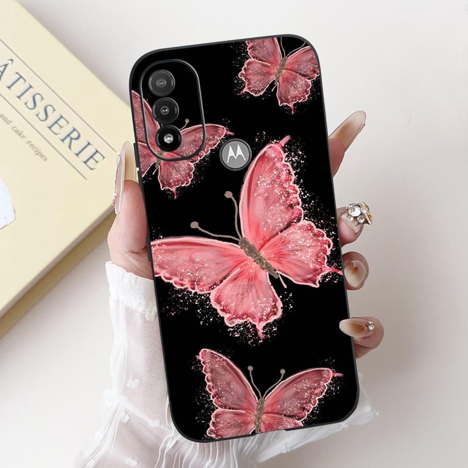 For Motorola Moto E20 E30 E40 E22 E22s E22i Phone Case Back Cover Soft Matte Silicone Slim Fundas Lovely Panda Rabbit Flower