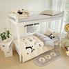 (Student Season) Three piece set of washed cotton embroidery plain color for students
