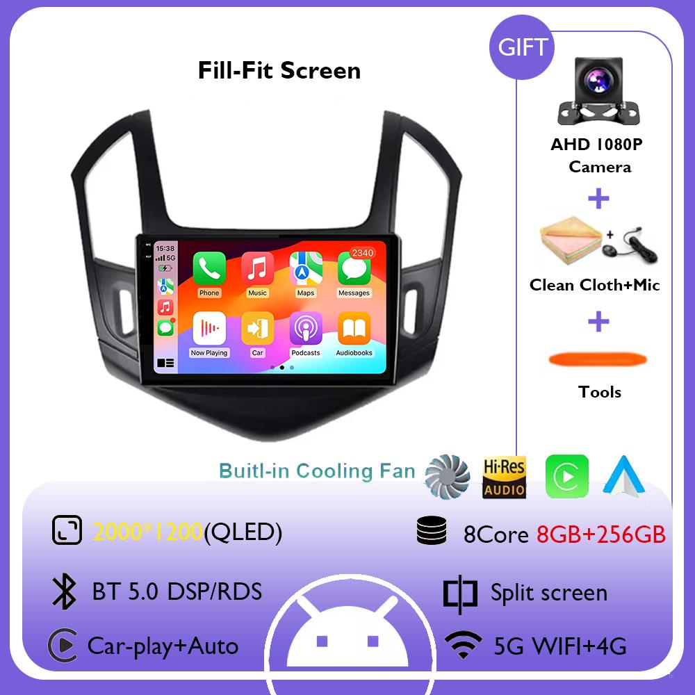 Android 14 Carplay Auto For Chevrolet Cruze J300 J308 2012 - 2015 Car Radio Multimedia Video Player Navigation GPS DSP 4G WiFi