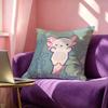 Cute Axolotl Square Double-Sided printed Pillow Case Bedroom Bedside Pillow Sofa Cushion Cover