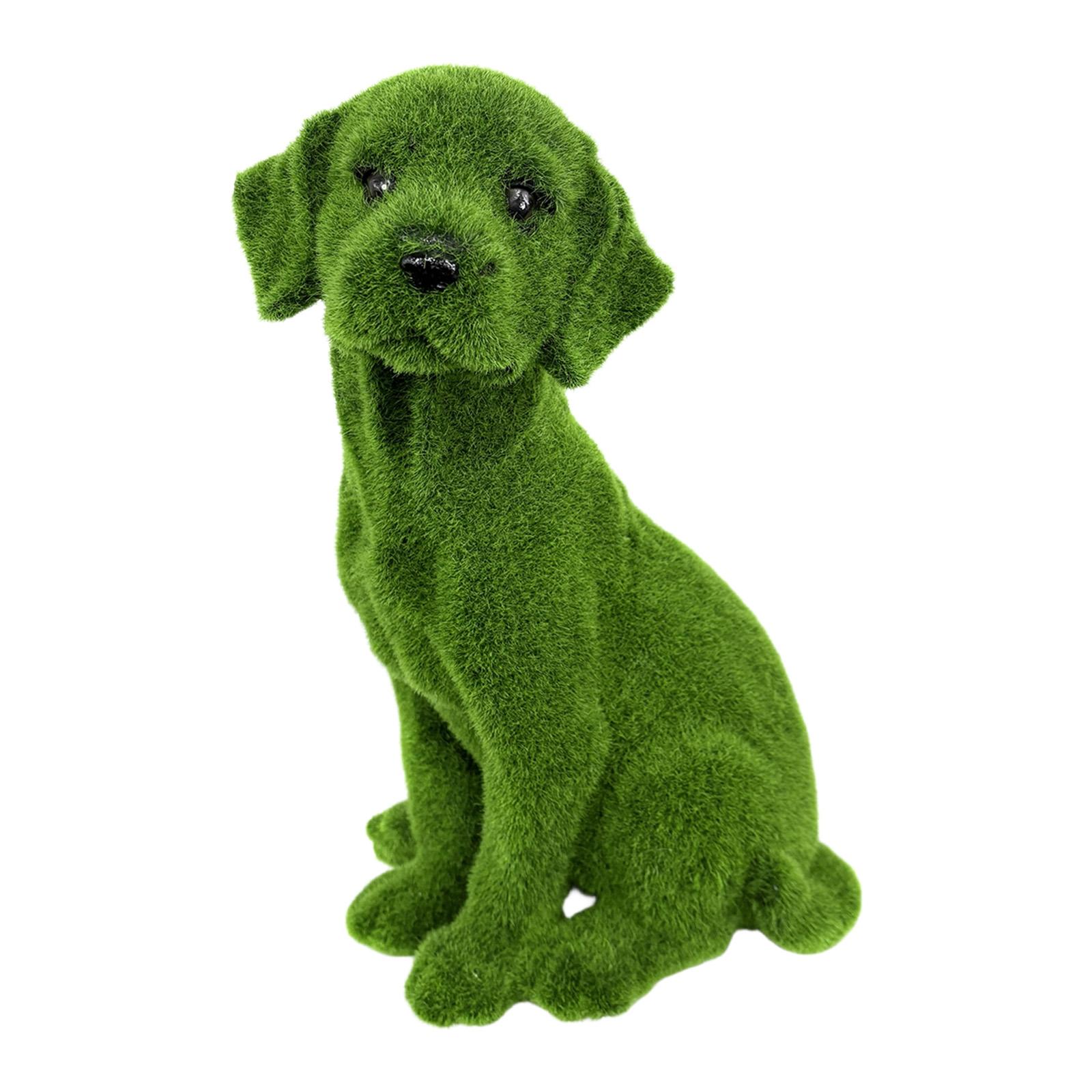 

Garden Flocked Dog Statue Decor Flocking Dog Figurine for Yard Backyard Lawn