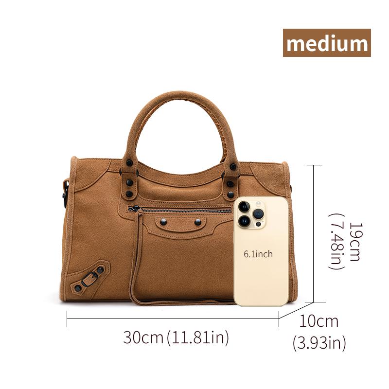 Brun Koskinn Toteväska – Vintage Mockaskinnfinish, Rymlig och Snygg för Vardagsbruk