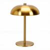 Tischlampe 3W 3 Farbtemperaturen Stufenlos Dimmbar Touch-Steuerung Wiederaufladbar Metall Pilzlampe für Nachttisch Restaurant Café Gold