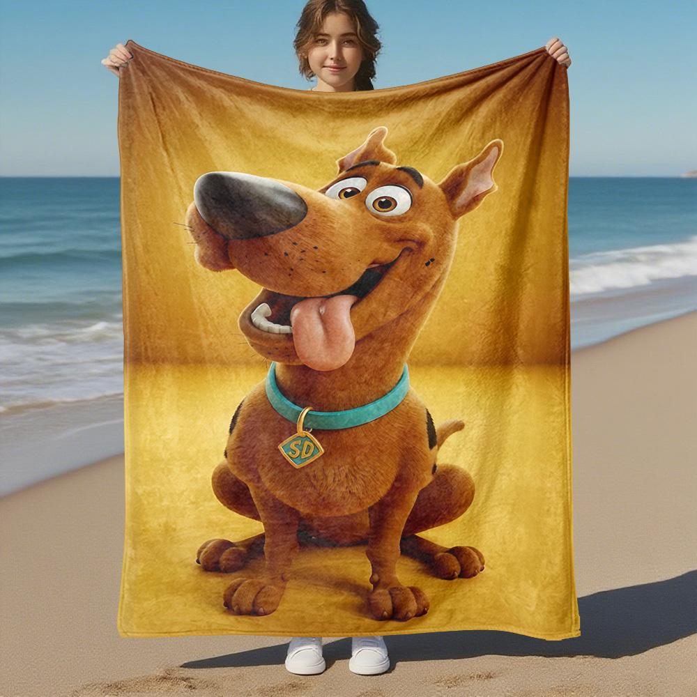 1pc Scooby Doo Outdoor Blanket - Throw Blanket, Soft , Flannel Blankets, Living Room, Travel, Camping C1209081