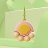 Cartoon Design Cat Claw Measuring Tape 4 Rotating Beads Double Scale Cloth Gauging Tools with Carabiner Lovely Appearance