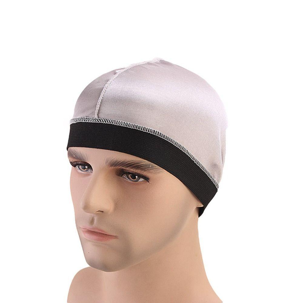 New Solid Color Men Durag Hats Breathable Elastic Wave Caps Polyester Multicolor Multicolor Durag Cap Men