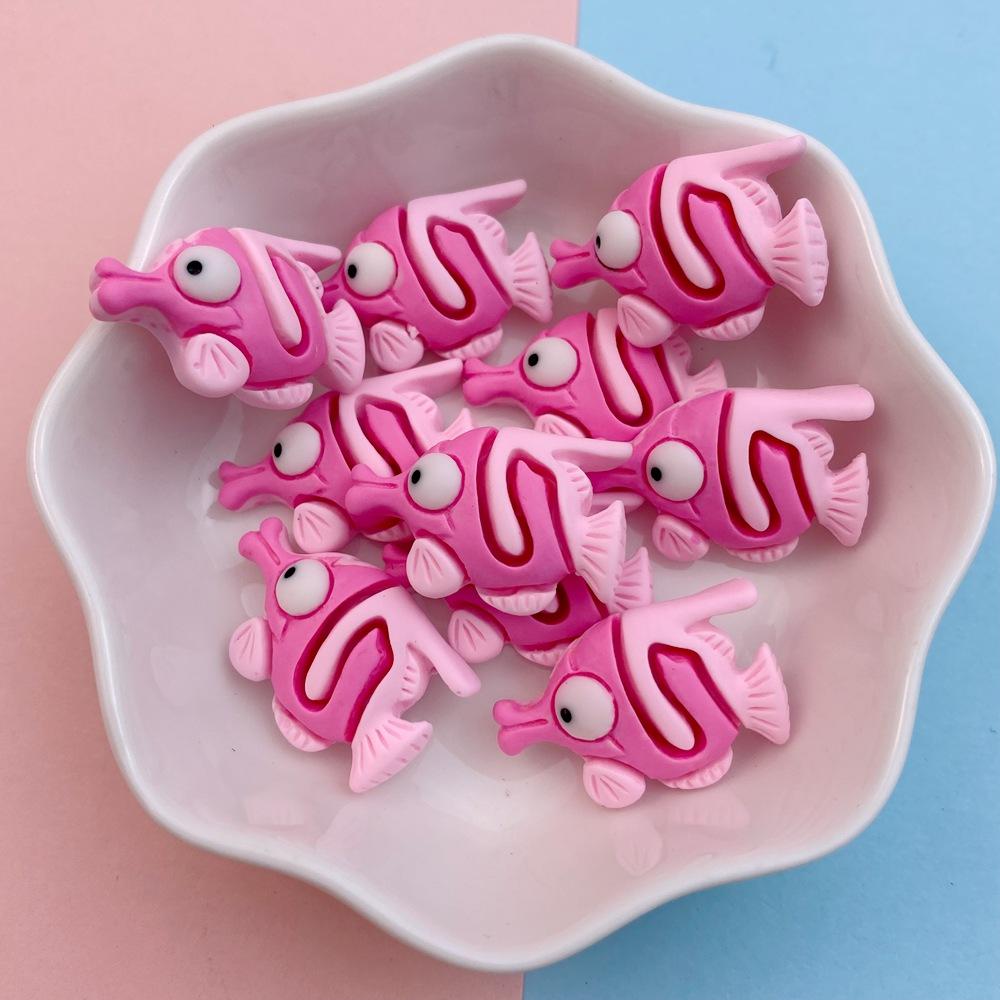 20Pcs New Cute Resin Crab, Lobster, Fish Ocean Series Flat Back Parts Embellishments For Hair Bows Accessories