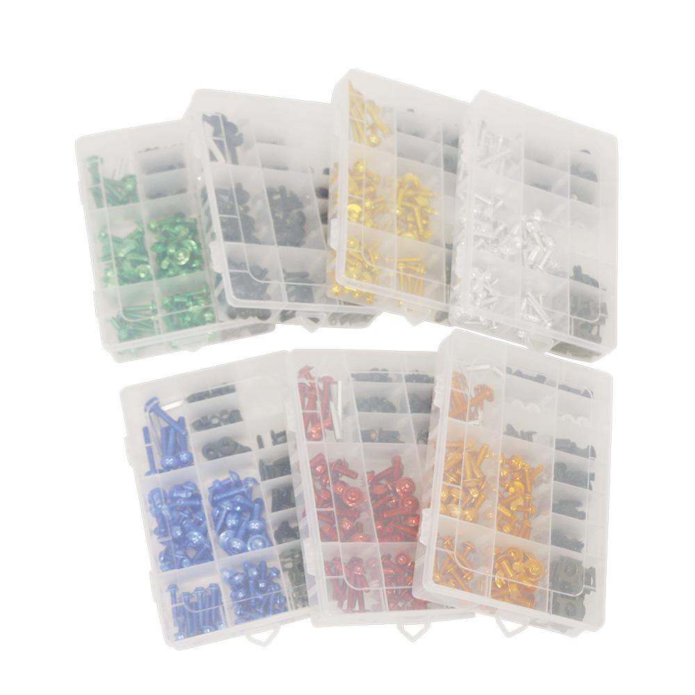 195PCS/Set Motorcycle Universal Full Fairing Bolt Kits Bodywork Screws Nut For BMW Kawasaki Honda Yamaha SUZUKI Pit Dirt Bike