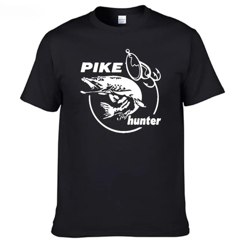 Asian Size S4xl Summer Unisex Pike Hunter Fish Animal TShirt Printed Fashion T Shirt Short Sleeve Tees Shirts Cool Tops