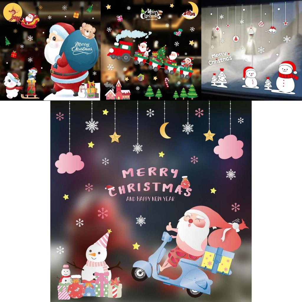 New Pvc Christmas Static Cling Window Decor Featuring Festive Santa Claus Design