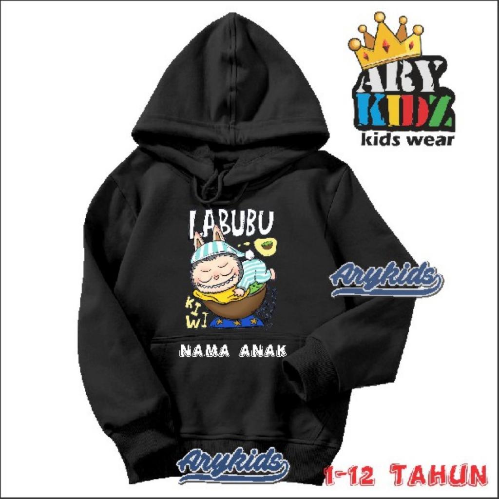 LABUBU Dziecięca bluza z kapturem Modna Uniwersalna z kreskówkowym nadrukiem Dziewczęca codzienna góra