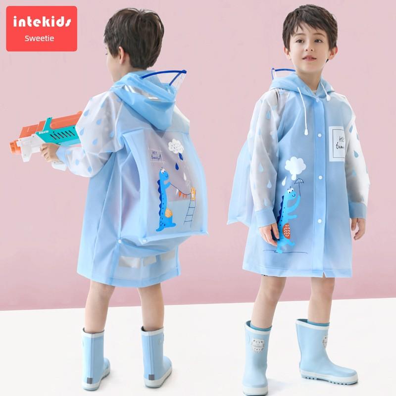 Children's Raincoat for Boys and Girls, Transparent Rain Poncho for Toddlers and Kindergarten Kids, Dinosaur Raincoat, Rain Gear