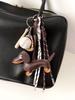Trendy Sausage Dog Bag Charm Keychain with Handmade Nylon Rope Lanyard