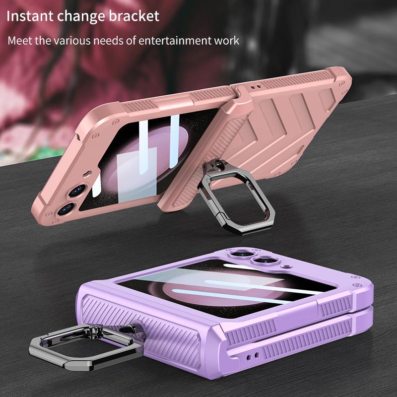 Samsung Flip5 Full Armor Hinge Case with Ring Holder