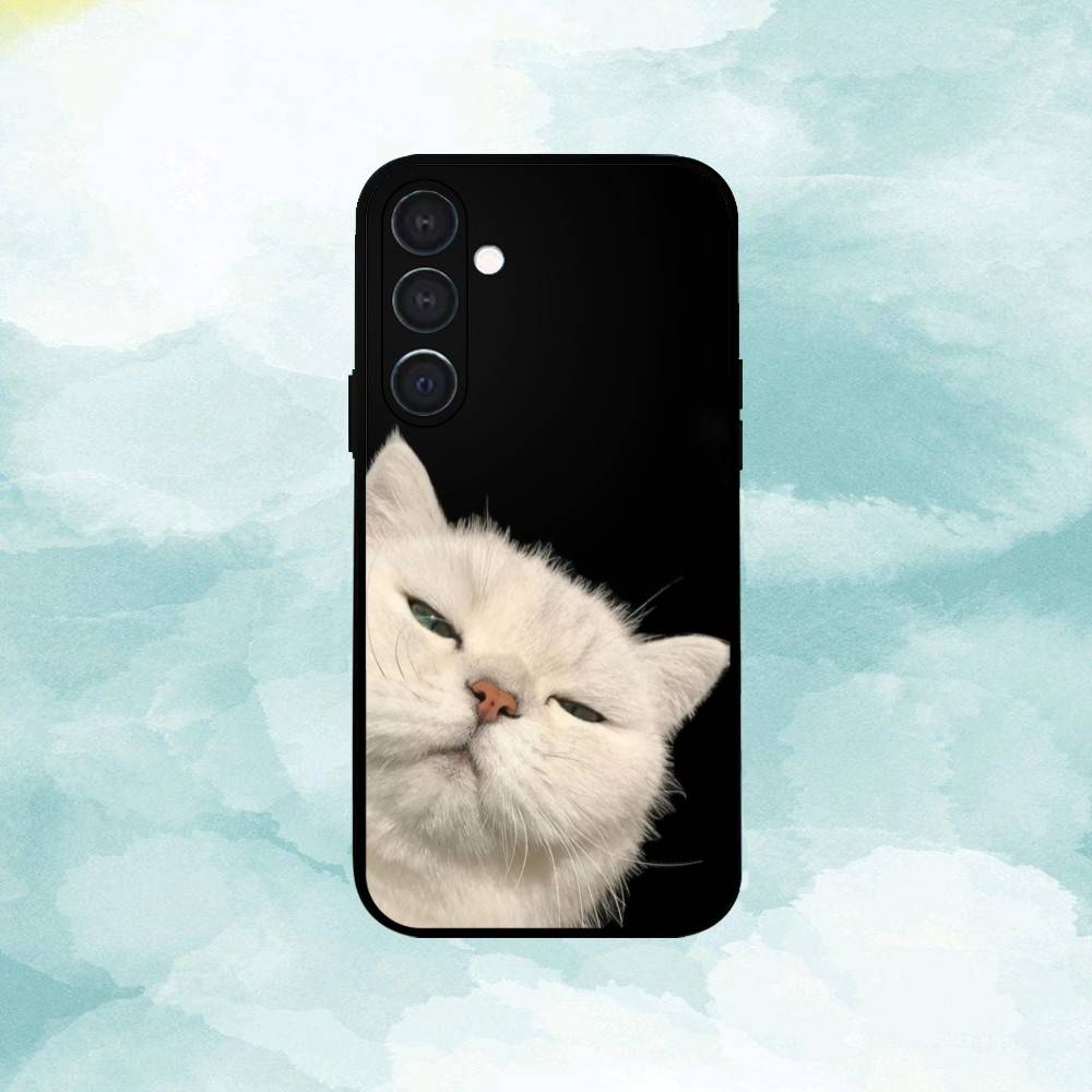 Cool Cat Cute Phone Case For Samsung  A73,72,71,A52,51,40,41,A22,A32,31,A13, Soft Black Shell