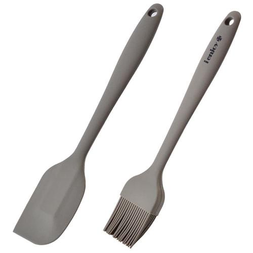 

Набор из 2 силиконовых лопаток, кистей для рисования, резиновых лопаток, кулинарных кистей, кондитерских кистей, термостойких, цельная конструкция, для чистки торта, кухонный S