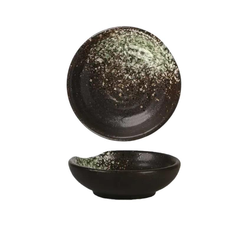 Japanese Seasoning Dish Creative Ceramic Soy Sauce Dish Dip Vinegar Plate 3-inch Round Small Plate Kitchen Supplies Tableware
