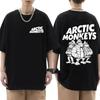 Cotton Arctic Monkeys Inspired T Shirt Album List Doodle Print Vintage T-shirt Men Hip Hop Punk Short Sleeve Tshirts Streetwear