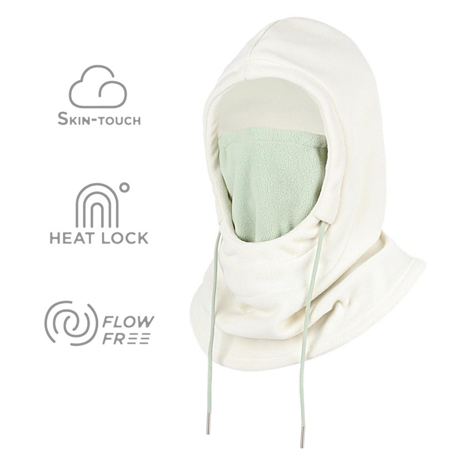 

Лыжная маска для мужчин и женщин, зимняя Балаклава, теплая ветрозащитная маска для лица, флисовый капюшон, полный головной убор, шарф, утеплитель для шеи One Size белый