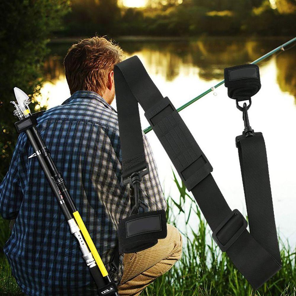 Shoulder Belt Fishing Rod Holder Belt Durable Fishing Poles Holder Fishing Poles Carrier