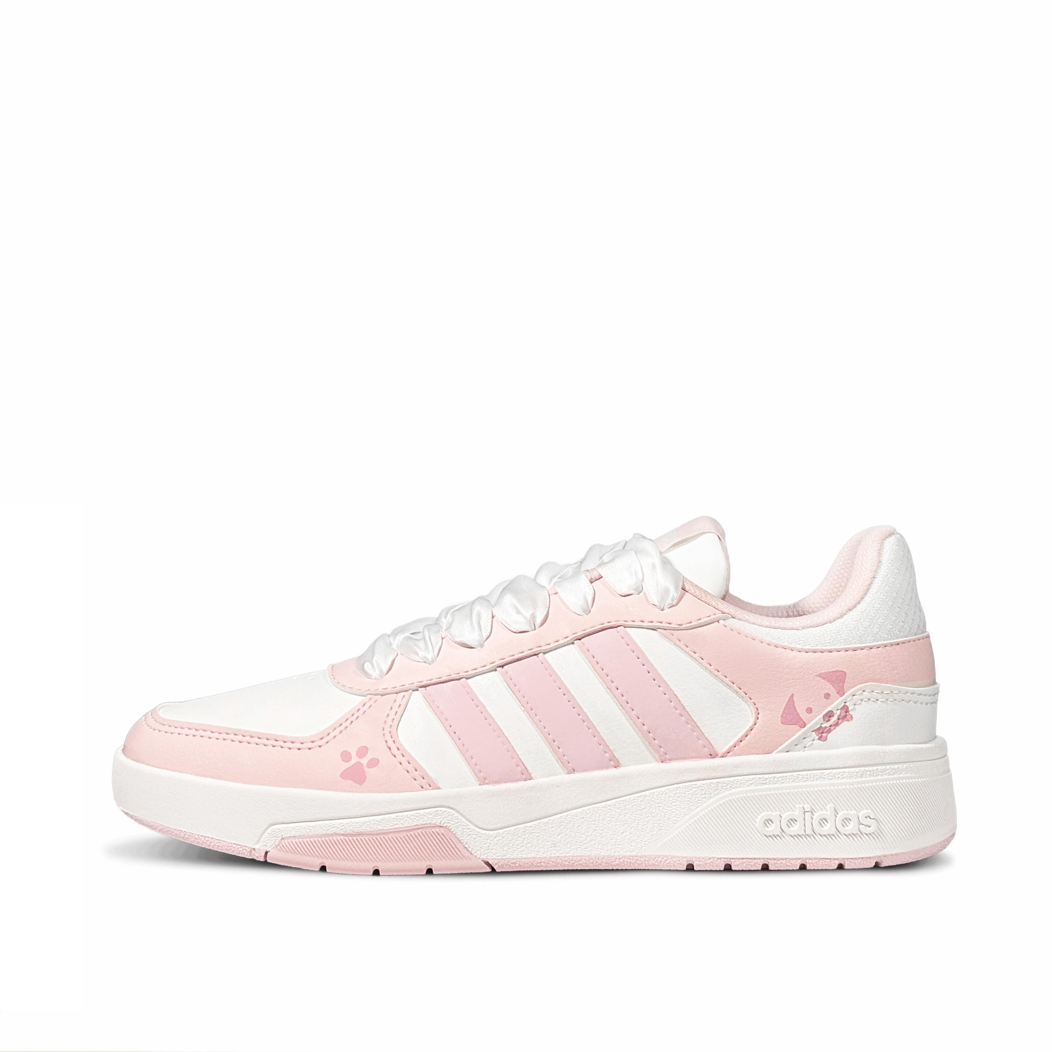 

Adidas COURTBEAT Gentleman Puppy Low top Skateboard Shoes Unisex Pink White KI6785(Team-814) 39⅓