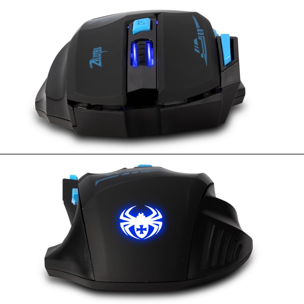 Wireless Gaming 4800 7 Ergonomic LED Lightweight and Compatible with Black Mouse, DPI, Buttons, Design, Energy-Efficient Design, Optical, Portable,