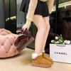 Woven snow boots women's 2025 new winter sheepskin fur integrated non-slip warm short tube thickened flat-bottomed boots