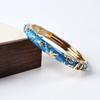 Elegant Colorful Vintage Cloisonne Bangle Enamel Traditional Flower Bangle Ethnic Chinese Women's Hand Bracelet Girls