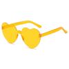 Heart-Shaped Transparent Jelly Sunglasses - Peach Tone, Fun & Integrated Design