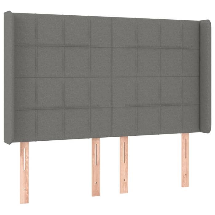 VidaXL LED Headboard Bedroom Furniture Double Bed Accessory Head of Bed Frame Interior Dark Grey 3124047