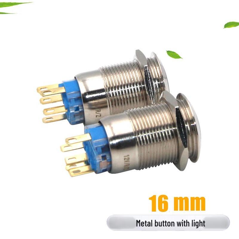 

Zhuochi 16mm Metal LED Reset Push Button Switch CN plug (adapter included)