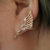 Fashion Angel Wings Zircon Earrings Women'S (Single) Stud Earrings Ear Clips Crystal Ear Jewelry