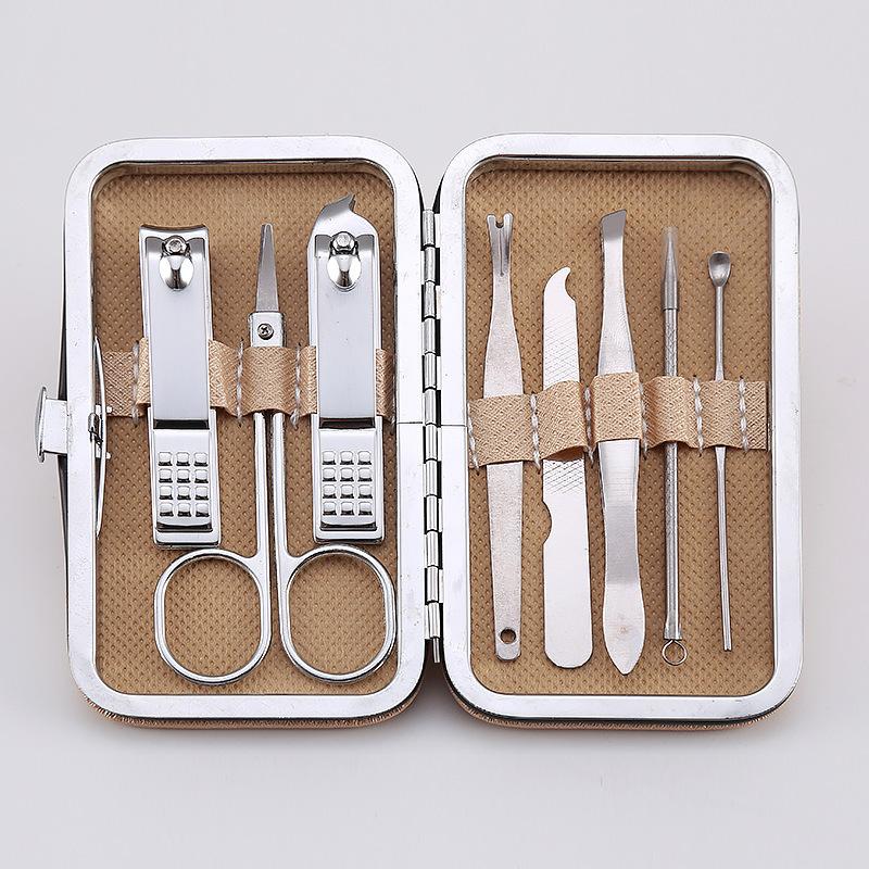 

8/19 шт. Профессиональный набор для маникюра и педикюра Современный стиль Кусачки для ногтей с прямым режущим краем, кусачки для кутикулы и инструменты 8PCS/Set жёлтый