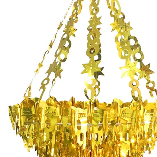 Iridescent Chandelier Hanging Decoration Shiny Clear Foil Ceiling Ornament for Bridal